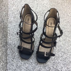Strappy black high heels size 8.5